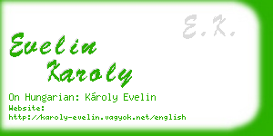 evelin karoly business card